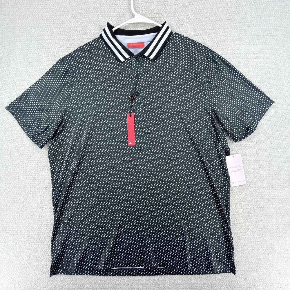 NEW Redvanly Golf Polo Shirt Mens XL Pascal‎ Tuxedo Black Performance Stretch